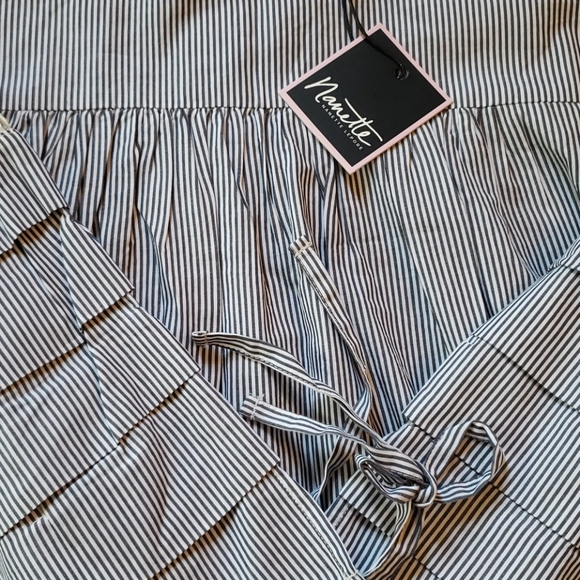 Nanette Lepore Gray/White Peasant top size small - Picture 4 of 7